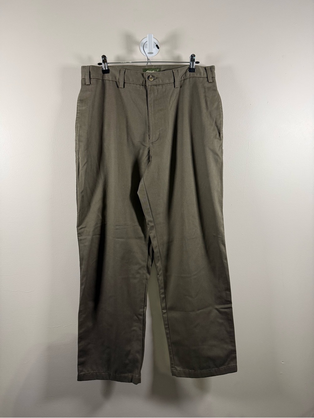 Eddie Bauer Olive/Taupe Straight-Leg Chinos